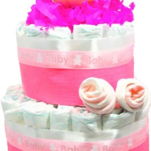 2 emeletes rózsaszín pelenkatorta