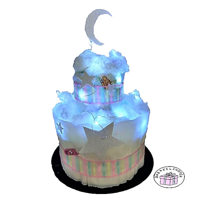 Lányos csillagos pelenkatorta 1